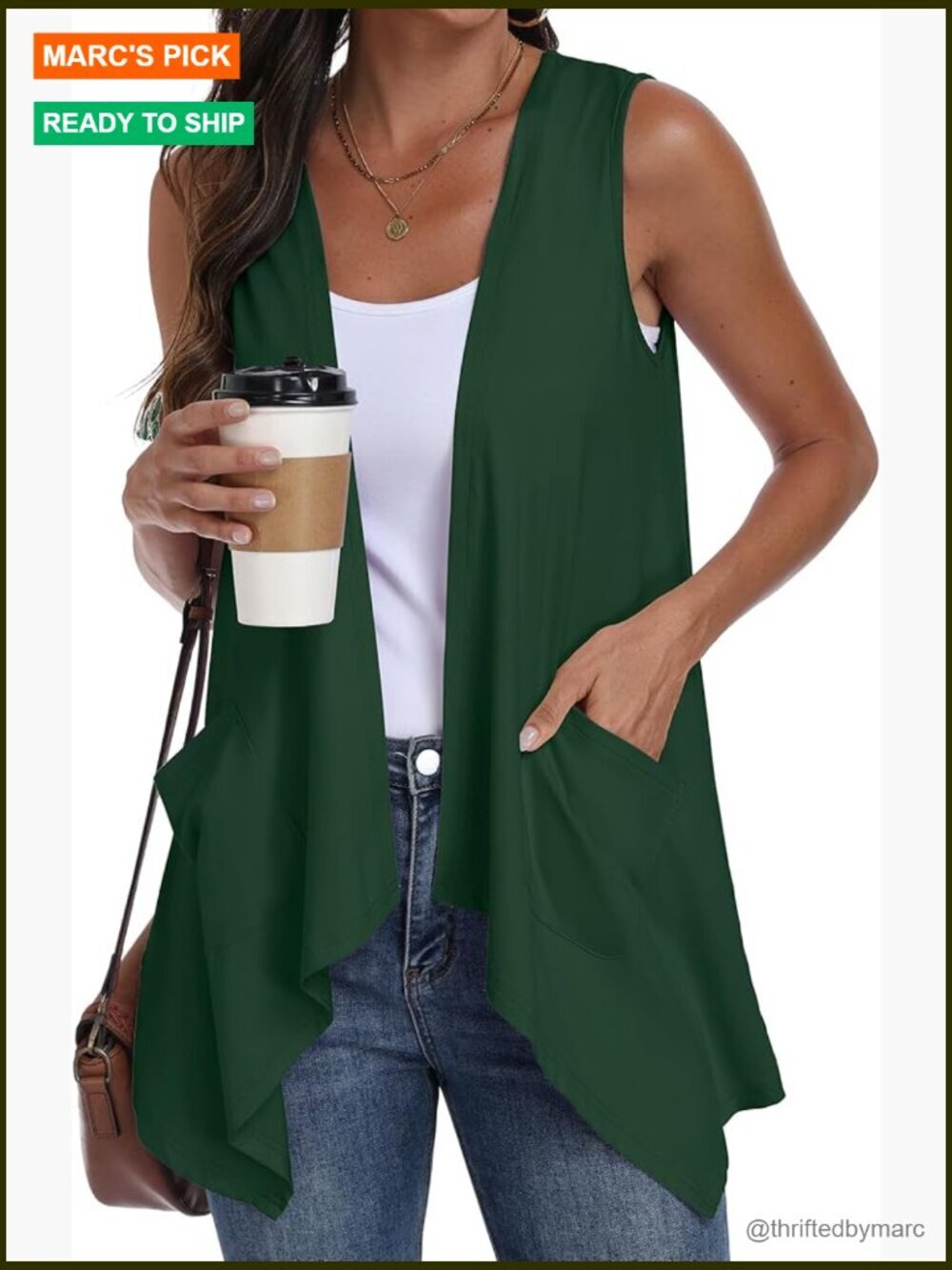Sleeveless Open Front Cardigan Vest with Pockets S-3XL Casual Summer Layering